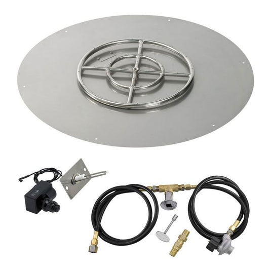 Round Stainless Steel Flat Pan with Spark Ignition Kit