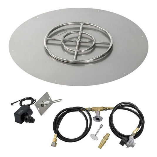 Round Stainless Steel Flat Pan with Spark Ignition Kit