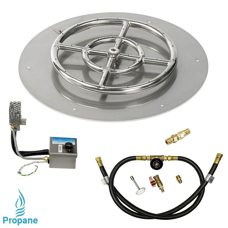 Load image into Gallery viewer, Round Stainless Steel Flat Pan with Match Light Kit
