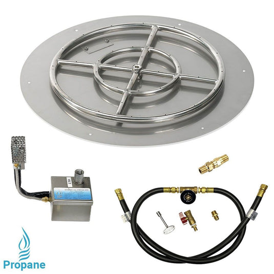 Round Stainless Steel Flat Pan with Match Light Kit
