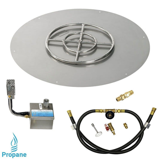 Round Stainless Steel Flat Pan with Match Light Kit