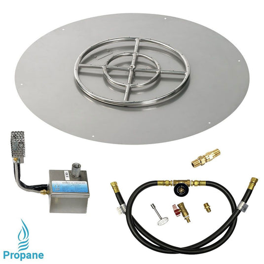 Round Stainless Steel Flat Pan with Match Light Kit