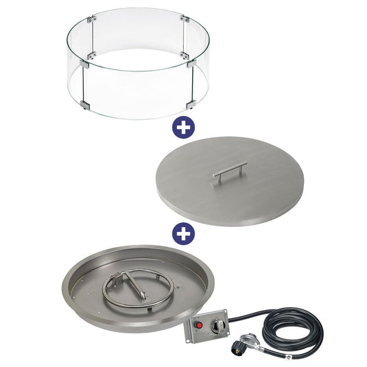 Round Stainless Steel Drop-in Fire Pit Pan, CSA Certified - Bundle