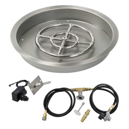 Round Stainless Steel Drop-In Pan with Spark Ignition Kit