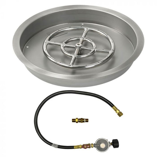 Round Oil Rubbed Bronze  Drop-In Pan with Spark Ignition Kit
