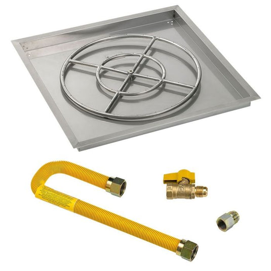 Square Stainless Steel Drop-In Pan with Spark Ignition Kit