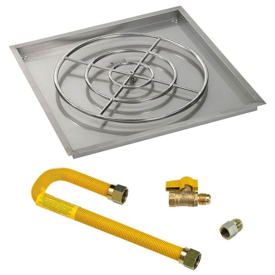 Square Stainless Steel Drop-In Pan with Spark Ignition Kit