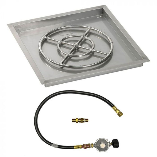 Square Stainless Steel Drop-In Pan with Spark Ignition Kit