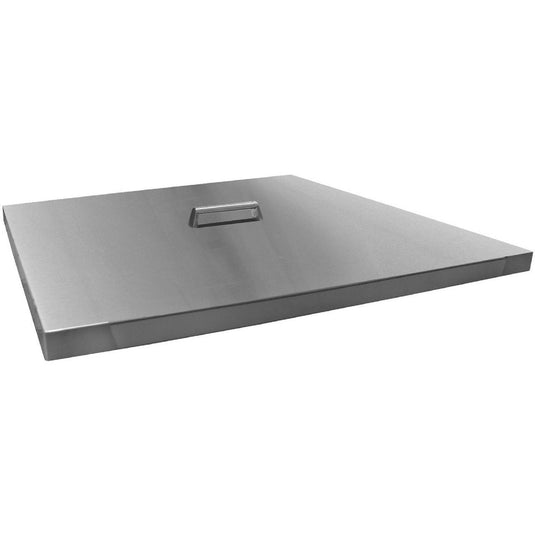 Firegear Square Brushed Finish Stainless Steel Fire Pit Lid With Handle, 40-1/4