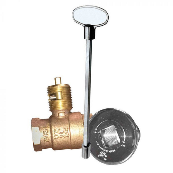 Firegear High Capacity Straight Key Valve With Polished Chrome Cover And 12