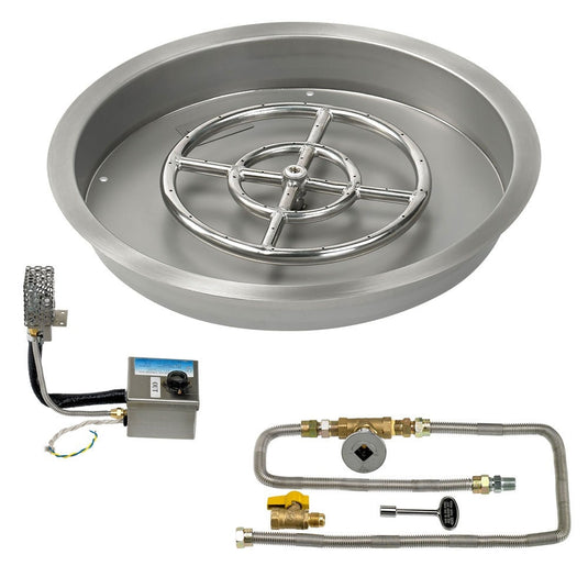 Round Drop-In Pans with Electronic Ignition Kits