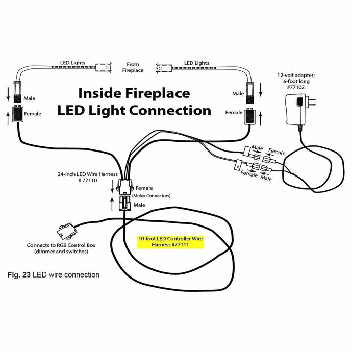 Firegear 10' Long, 6-Pin LED Extension Wire Harness For LED Models Only