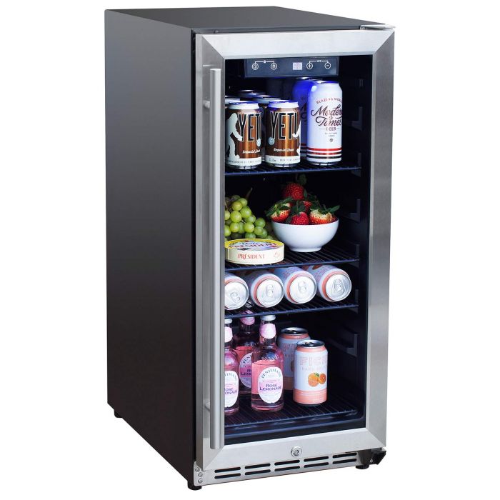 Load image into Gallery viewer, Summerset Grills 15" Stainless Steel Outdoor Rated Refrigerator With Glass Door
